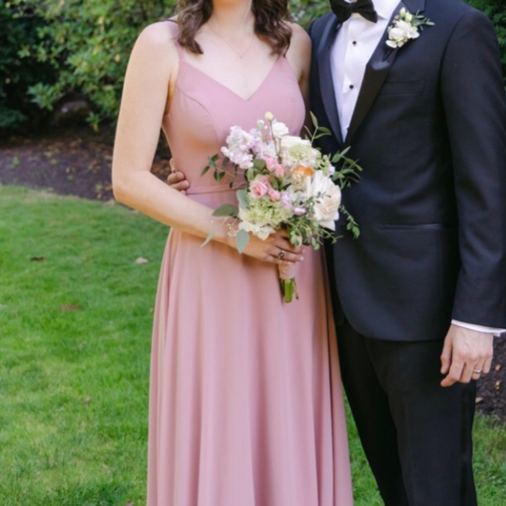 Azazie Dusty Rose Janine Bridesmaid Dress - Size 4